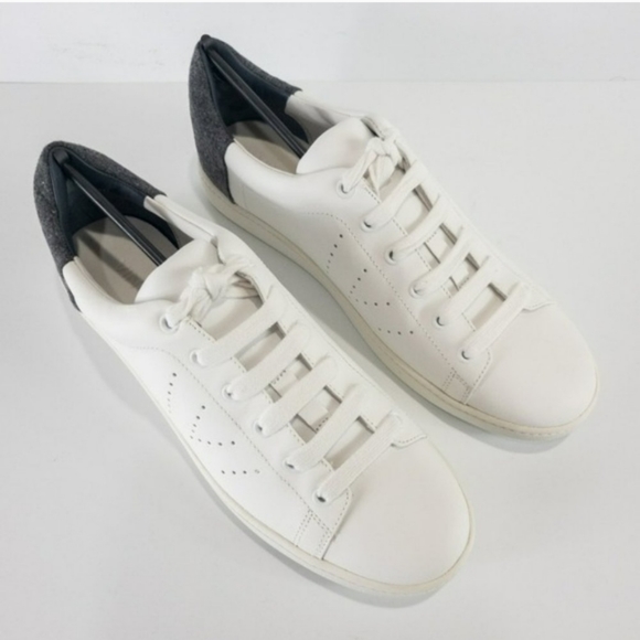 VINCE Varin Lace up Fashion Sneakers Grey  backs on white leather.JUST REDUCED! - Picture 4 of 5